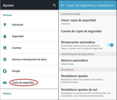 como crear copias de seguridad de los contactos